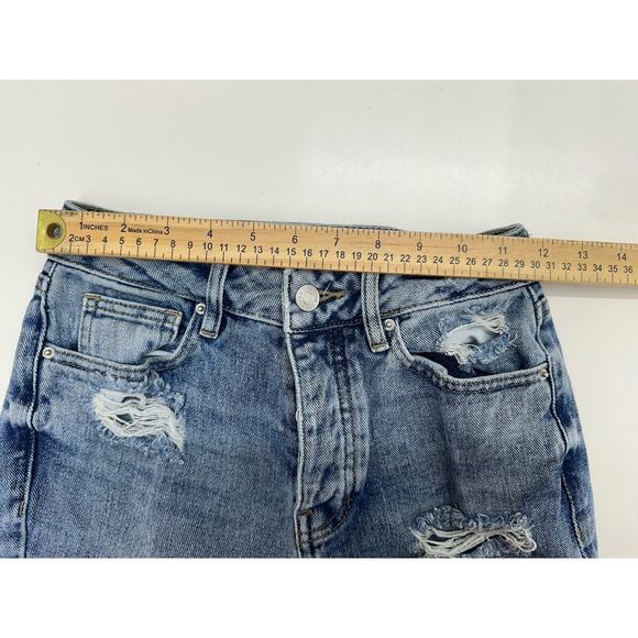 Pacsun Womens Jeans Size 23 Mom Jean Distressed Denim Multiple Button Up - Picture 9 of 13